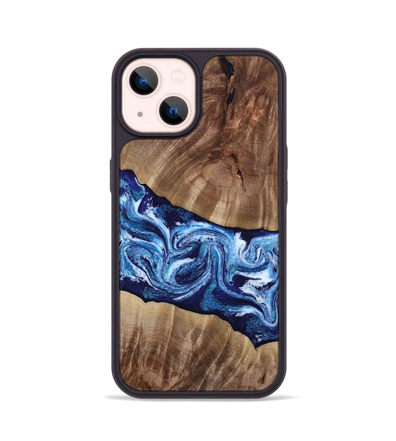 iPhone 14 Wood Phone Case - Loren (Blue, 807914)