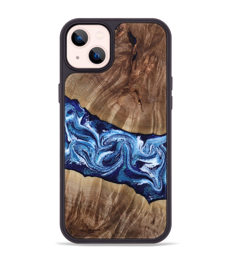 iPhone 14 Plus Wood Phone Case - Loren (Blue, 807914)