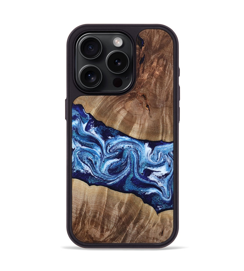 iPhone 15 Pro Wood Phone Case - Loren (Blue, 807914)