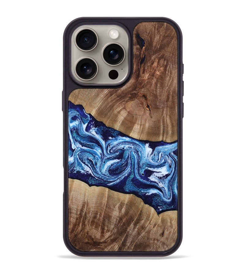 iPhone 16 Pro Max Wood Phone Case - Loren (Blue, 807914)