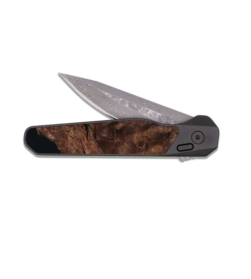 EDC Dark Damascus Wood Pocket Knife - Caylee (Wood Burl, 807924)