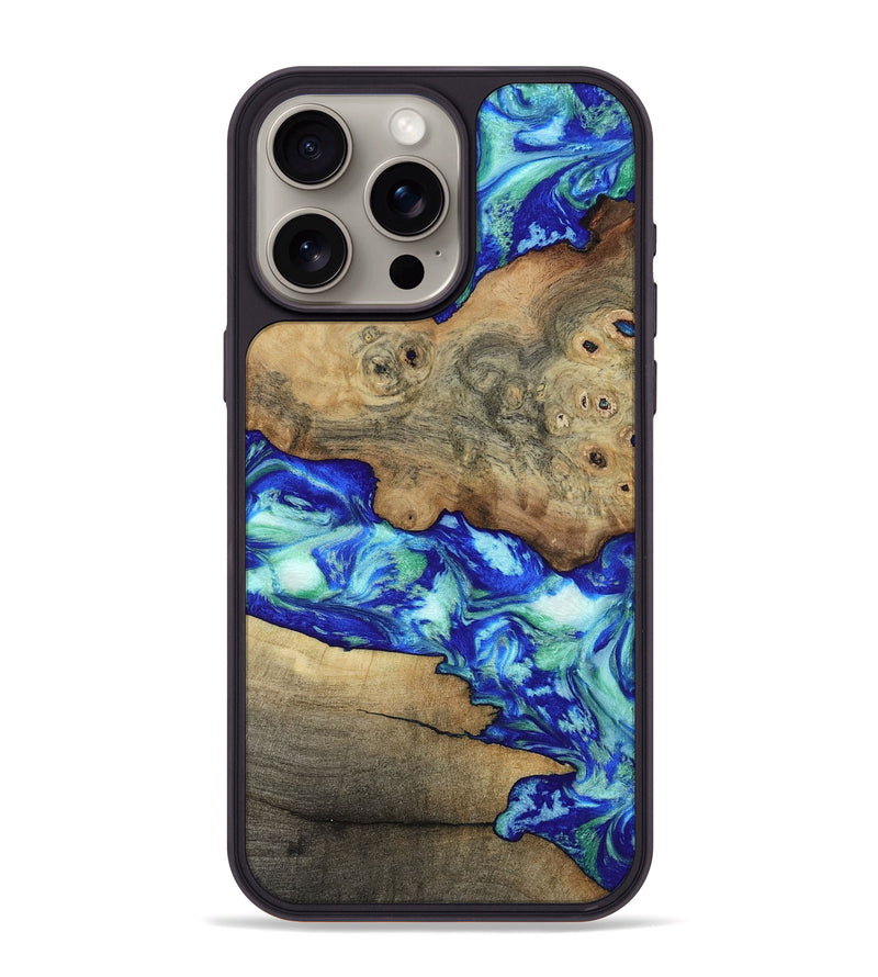 iPhone 15 Pro Max Wood Phone Case - Ben (Blue, 807929)