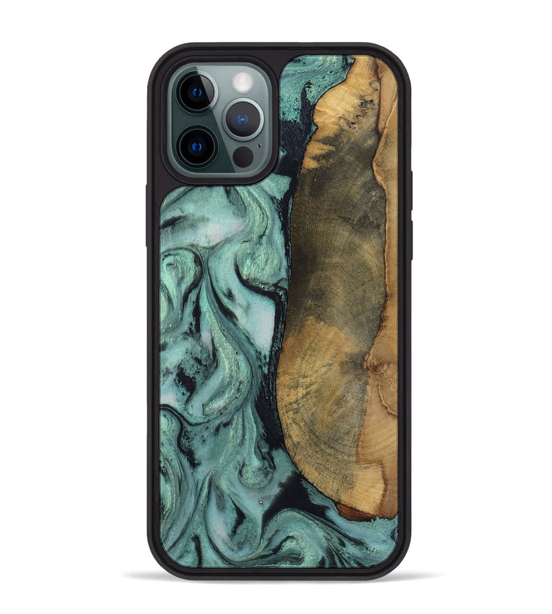 iPhone 12 Pro Max Wood Phone Case - Christa (Green, 807932)