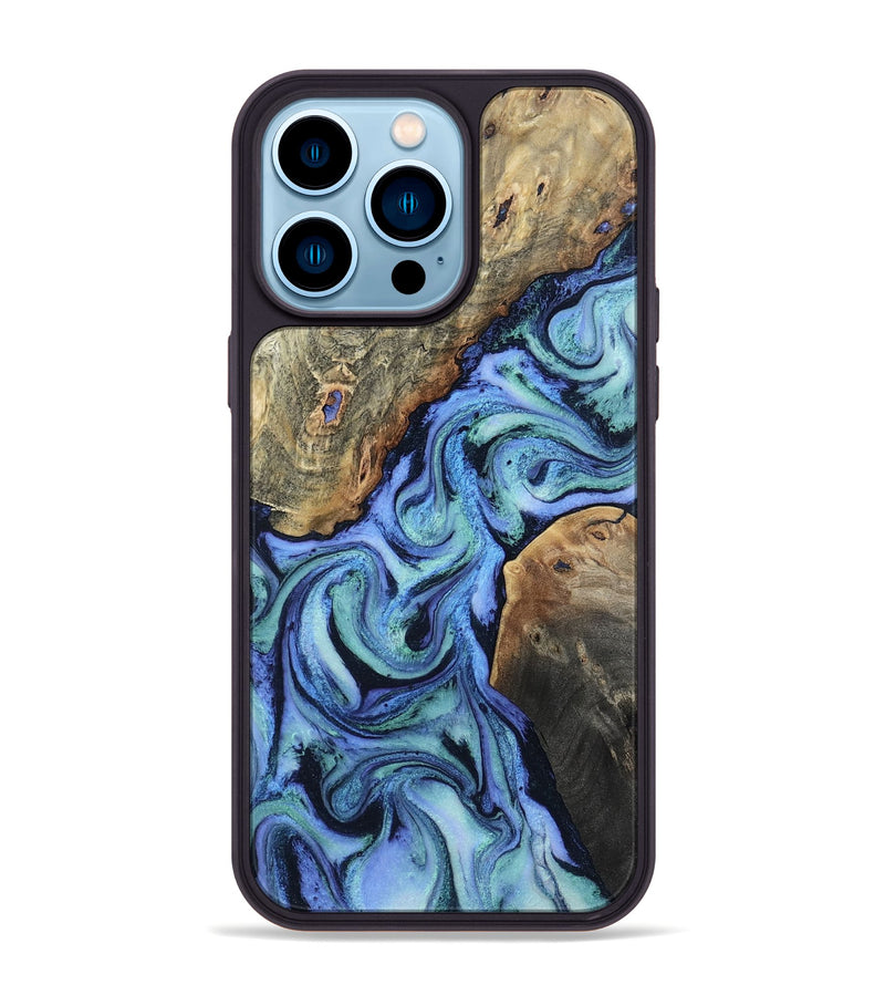 iPhone 14 Pro Max Wood Phone Case - Walter (Blue, 807942)