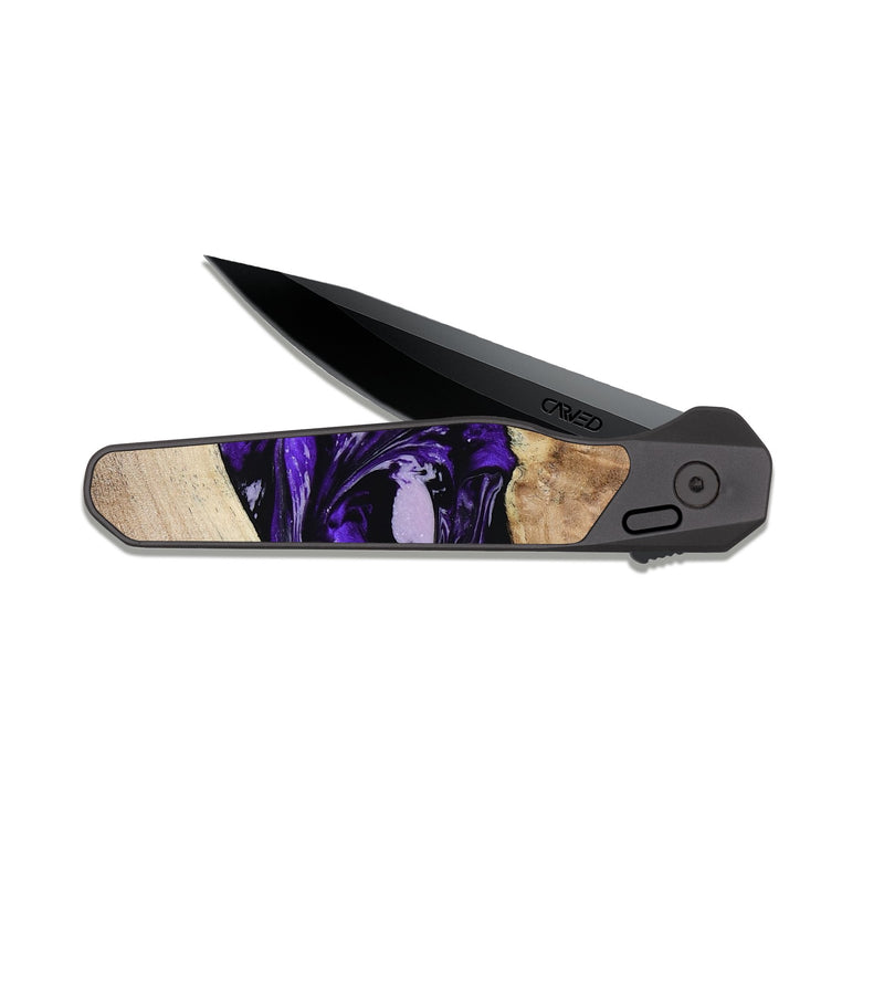 EDC Dark Slate Wood Pocket Knife - Israel (Purple, 807943)
