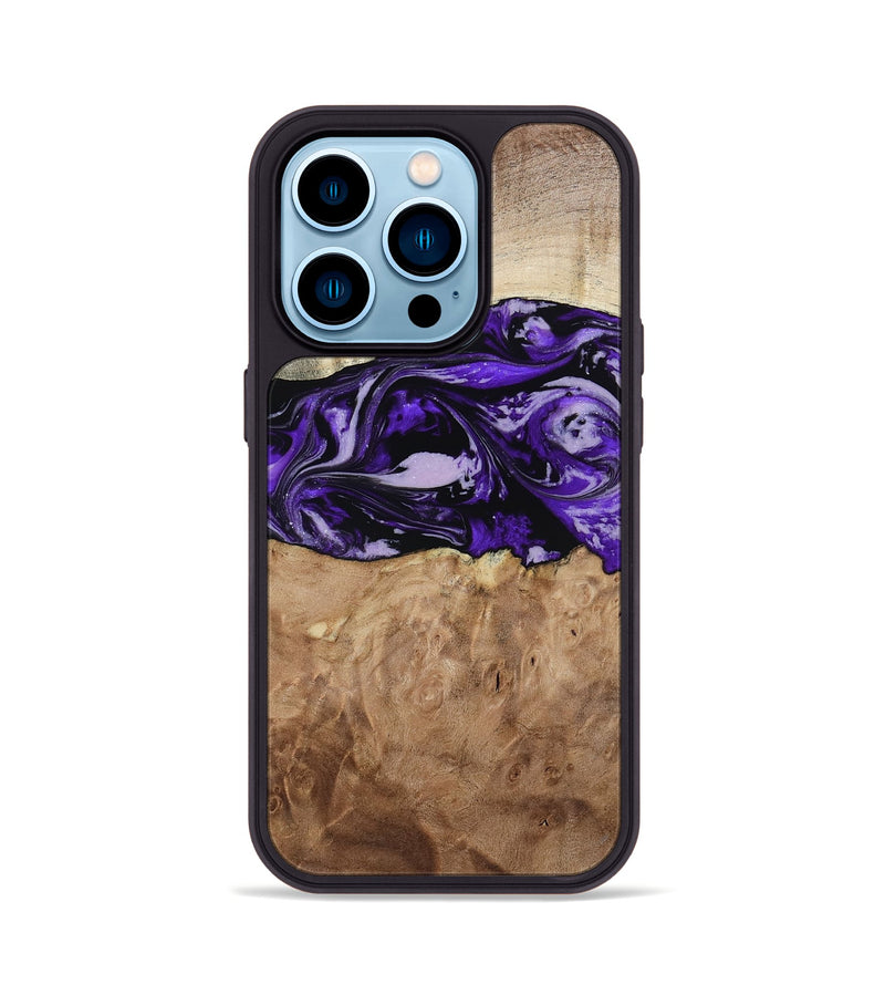 iPhone 14 Pro Wood Phone Case - Israel (Purple, 807943)