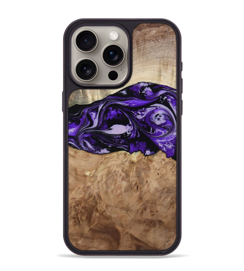 iPhone 15 Pro Max Wood Phone Case - Israel (Purple, 807943)