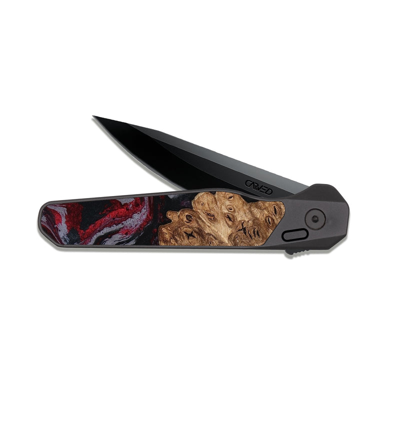 EDC Dark Slate Wood Pocket Knife - Elma (Red, 807951)
