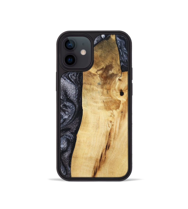iPhone 12 mini Wood Phone Case - Brittni (Black & White, 807956)