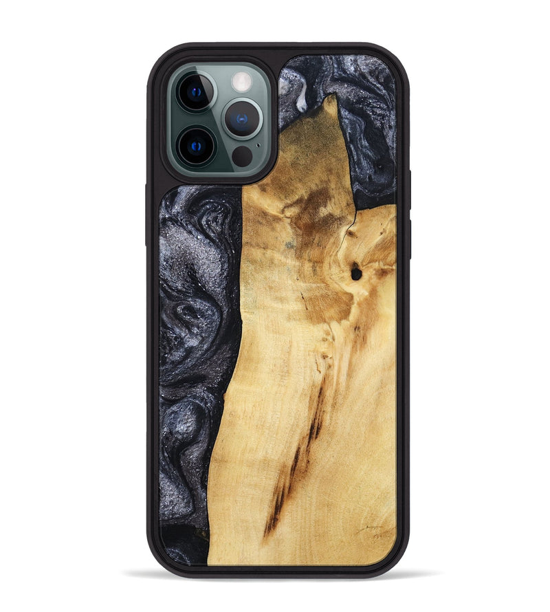iPhone 12 Pro Max Wood Phone Case - Brittni (Black & White, 807956)