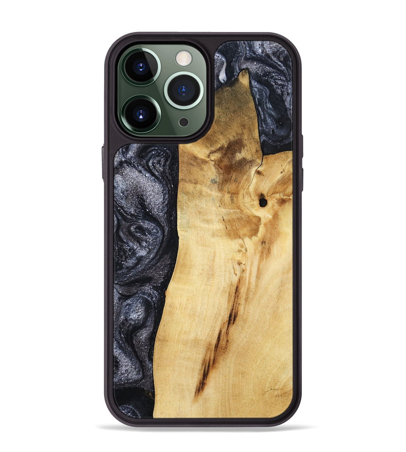 iPhone 13 Pro Max Wood Phone Case - Brittni (Black & White, 807956)