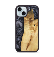 iPhone 15 Wood Phone Case - Brittni (Black & White, 807956)