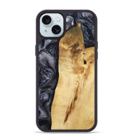 iPhone 15 Plus Wood Phone Case - Brittni (Black & White, 807956)