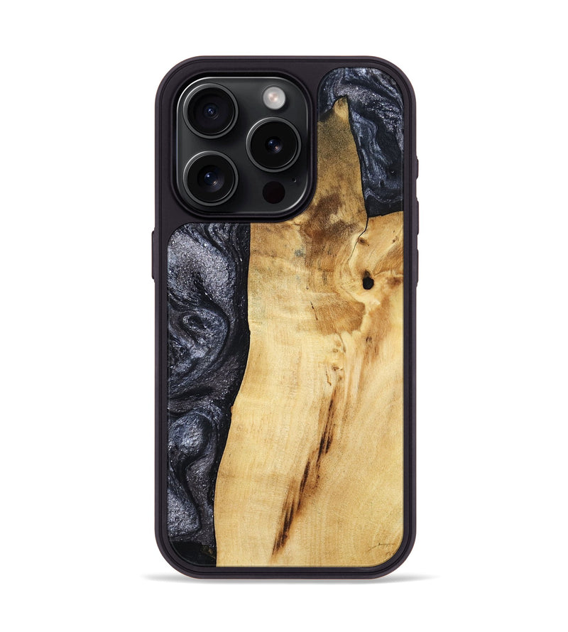 iPhone 15 Pro Wood Phone Case - Brittni (Black & White, 807956)