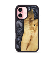 iPhone 16 Wood Phone Case - Brittni (Black & White, 807956)