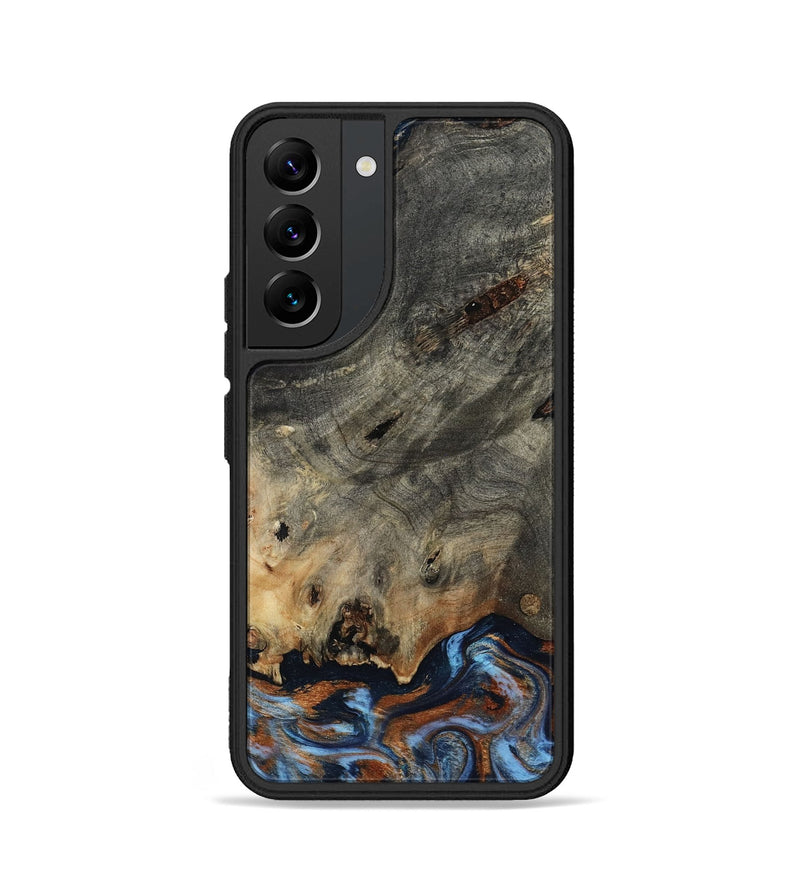 Galaxy S22 Wood Phone Case - Patrice (Teal & Gold, 807966)