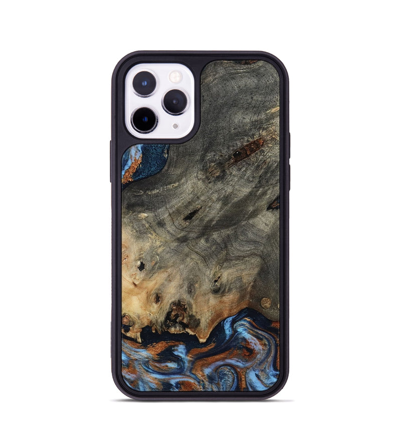 iPhone 11 Pro Wood Phone Case - Patrice (Teal & Gold, 807966)