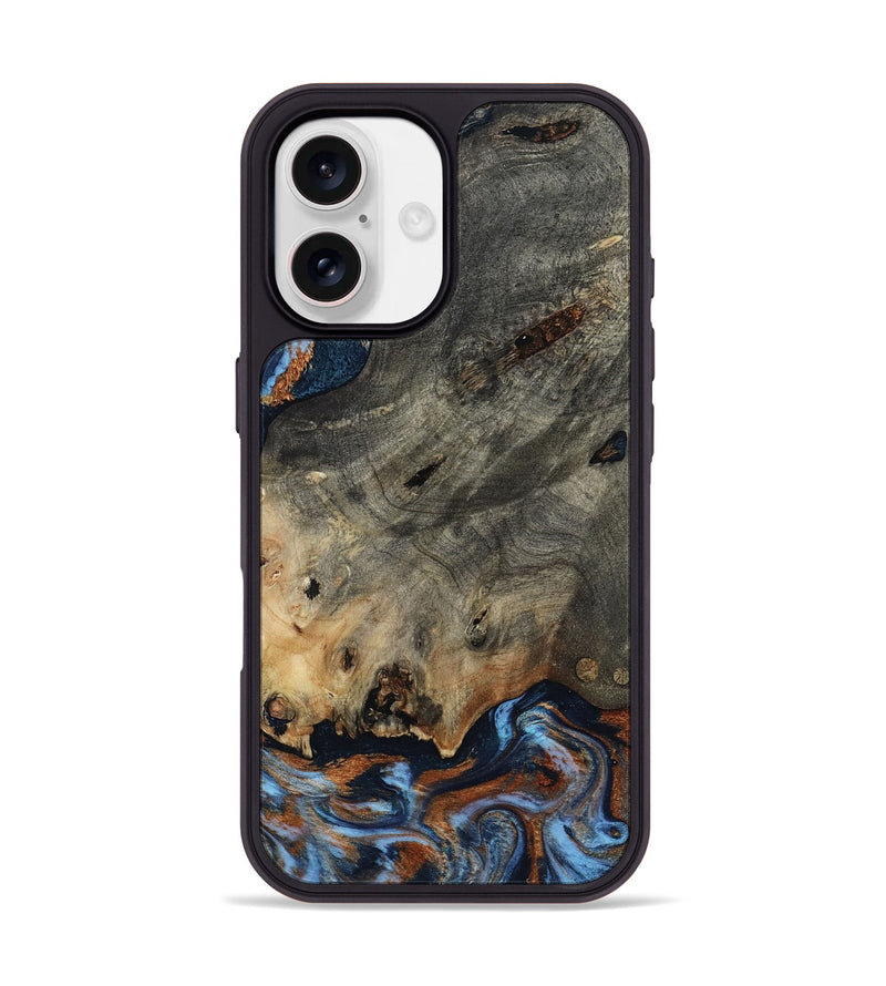 iPhone 17 Wood Phone Case - Patrice (Teal & Gold, 807966)