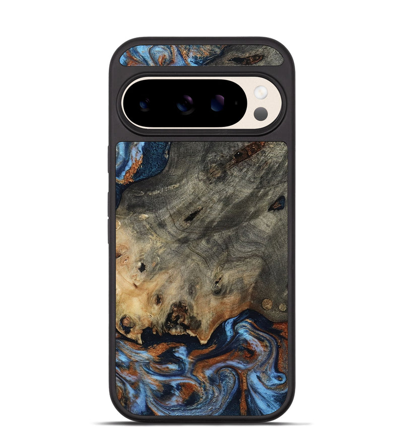 Pixel 10 Wood Phone Case - Patrice (Teal & Gold, 807966)