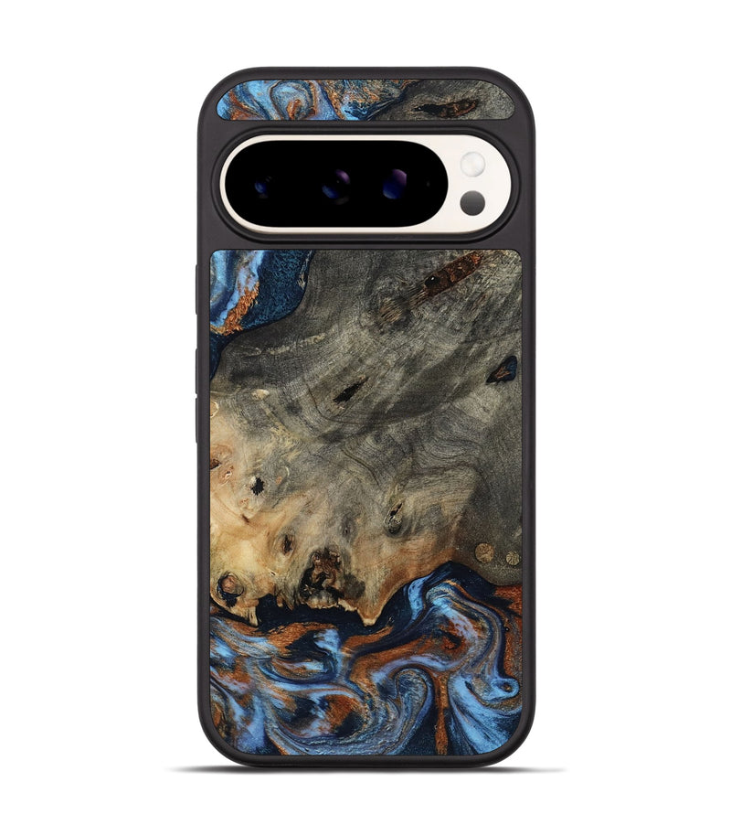 Pixel 9 Wood Phone Case - Patrice (Teal & Gold, 807966)
