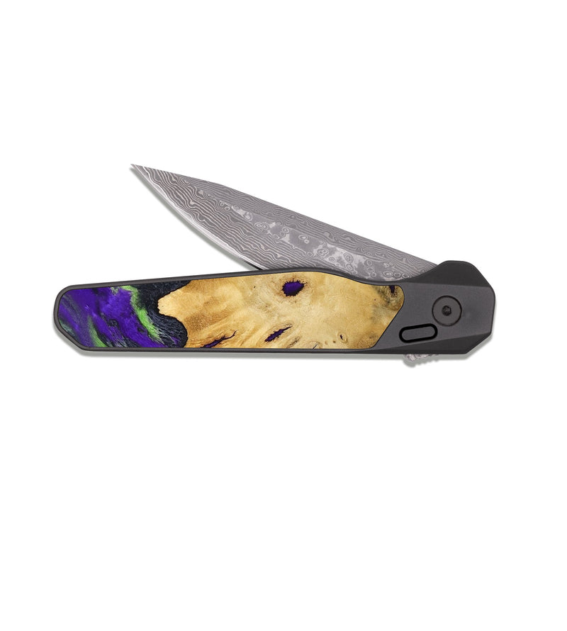 EDC Dark Damascus Wood Pocket Knife - Mason (Purple, 807980)