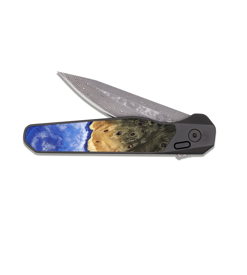 EDC Dark Damascus Wood Pocket Knife - Pierre (Coastal, 807986)