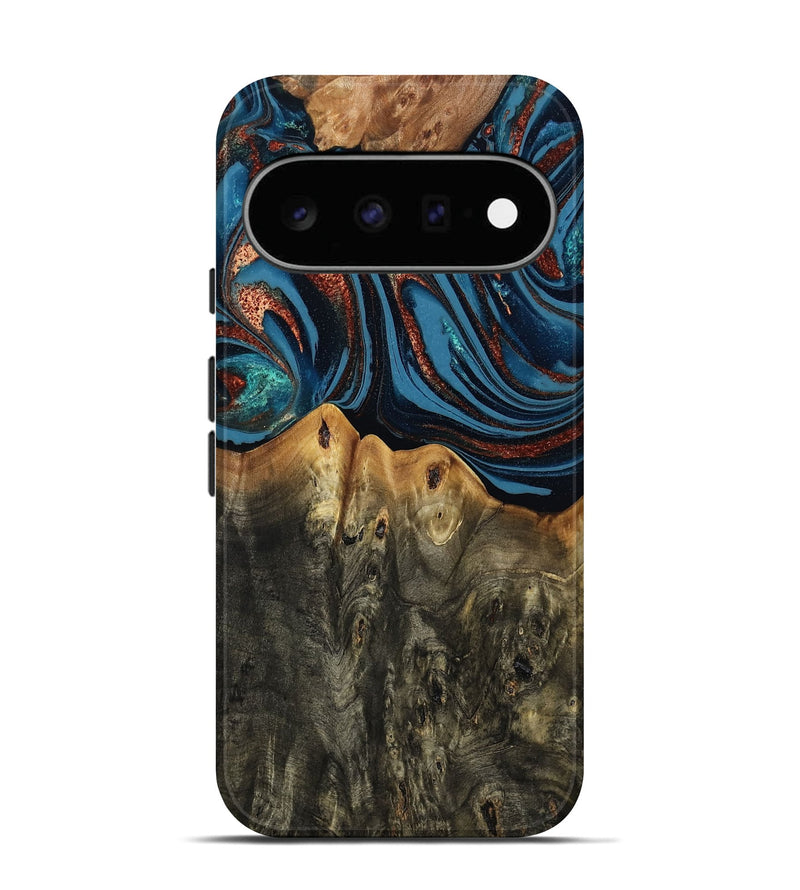 Pixel 11 Wood Live Edge Phone Case - Karin (Teal & Gold, 808007)