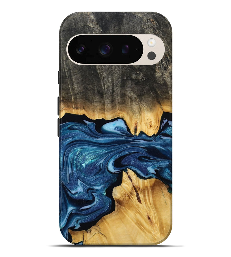 Pixel 10 Pro XL Wood Live Edge Phone Case - Nikia (Blue, 808009)