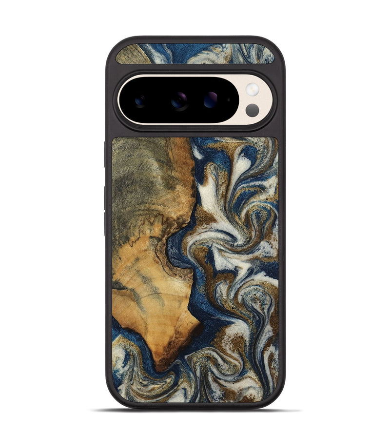 Pixel 10 Wood Phone Case - Emryn (Teal & Gold, 808047)