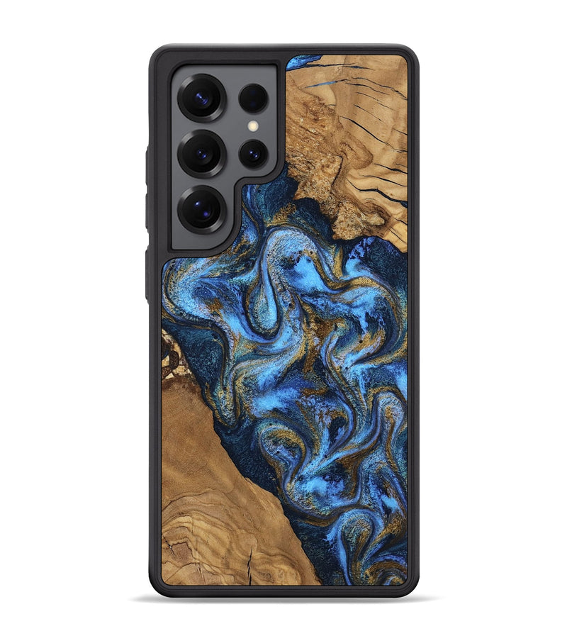 Galaxy S25 Ultra Wood Phone Case - Kenny (Teal & Gold, 808050)