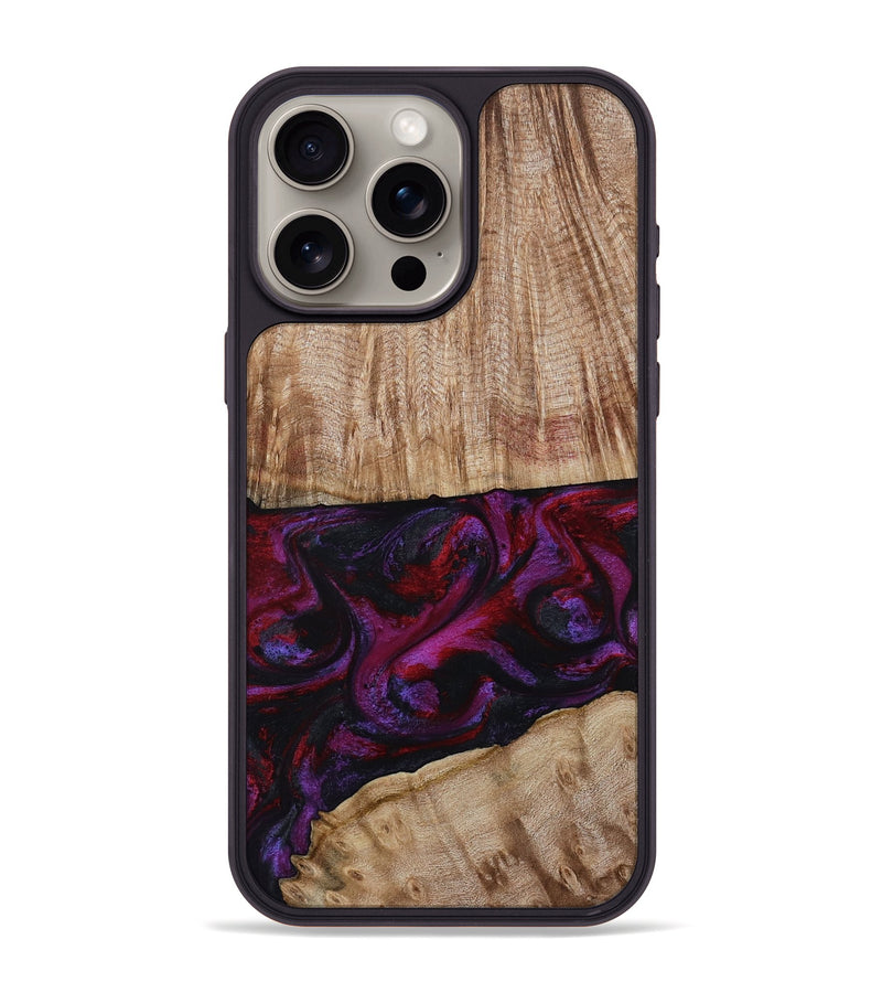 iPhone 15 Pro Max Wood Phone Case - Daniel (Purple, 808058)