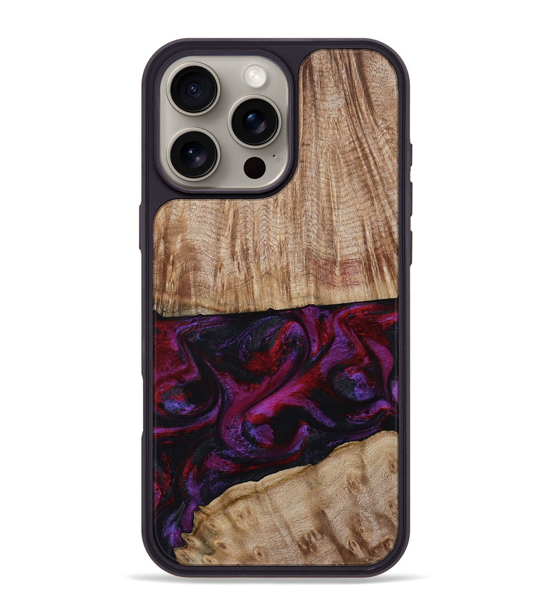 iPhone 16 Pro Max Wood Phone Case - Daniel (Purple, 808058)