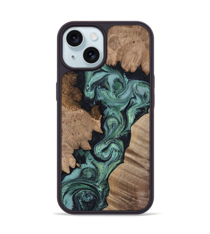 iPhone 15 Wood Phone Case - Joaquin (Green, 808064)