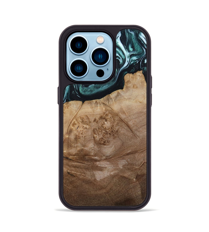 iPhone 14 Pro Wood Phone Case - Jrue (Green, 808066)