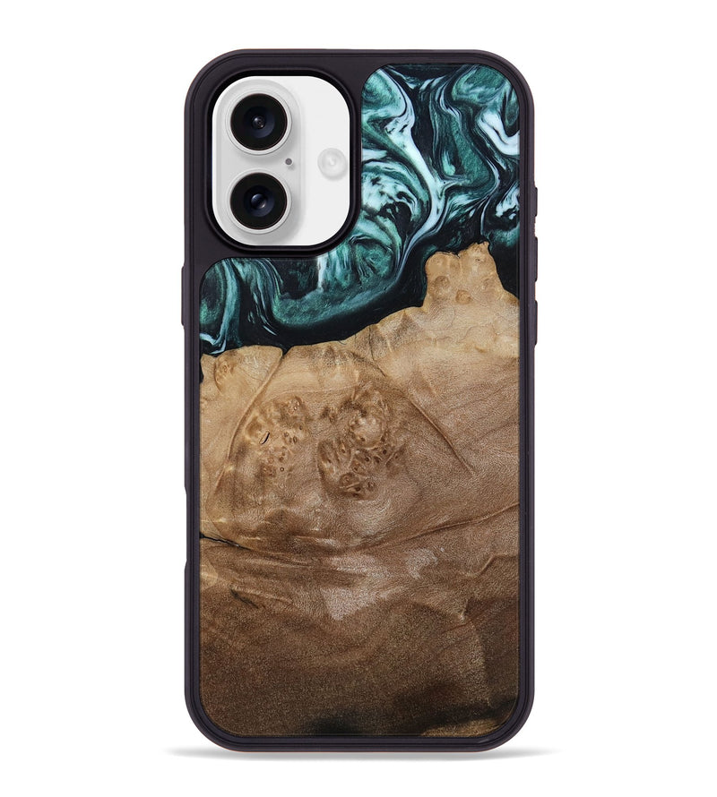 iPhone 16 Plus Wood Phone Case - Jrue (Green, 808066)