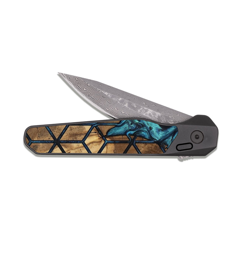 EDC Dark Damascus Wood Pocket Knife - Porter (Pattern, 808073)