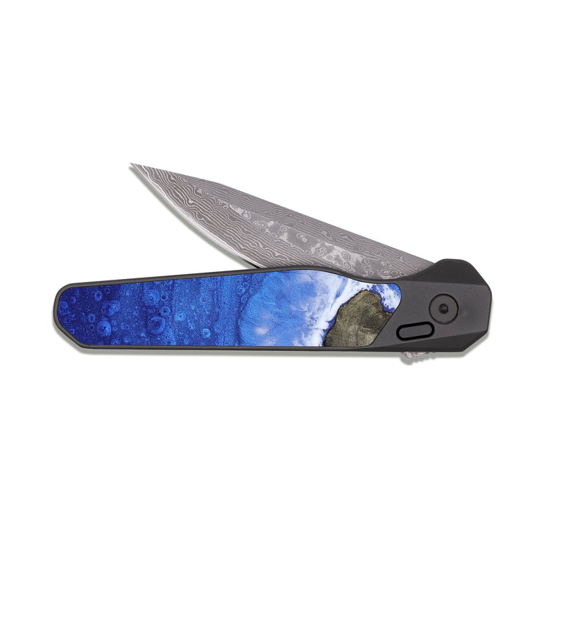 EDC Dark Damascus Wood Pocket Knife - Cortney (Coastal, 808085)