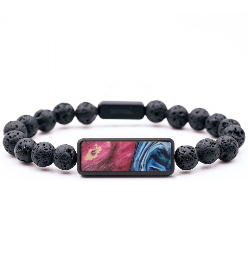 Lava Bead Wood Bracelet - Forrest (Blue, 808216)
