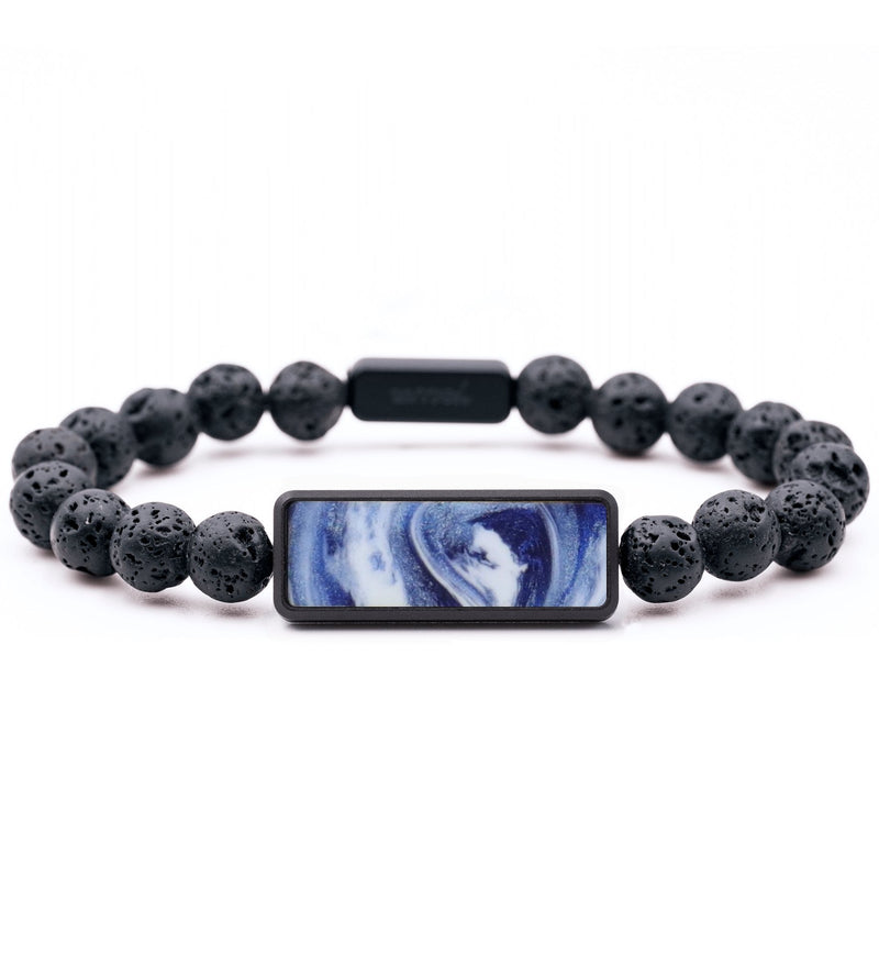 Lava Bead ResinArt Bracelet - Eugene (Blue, 808234)