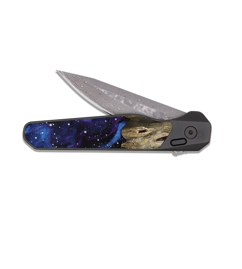 EDC Dark Damascus Wood Pocket Knife - Tatum (Cosmos, 808241)