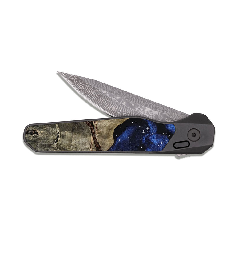 EDC Dark Damascus Wood Pocket Knife - Autumn (Cosmos, 808242)