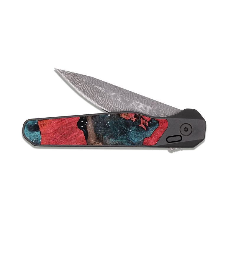 EDC Dark Damascus Wood Pocket Knife - Lanny (Cosmos, 808253)