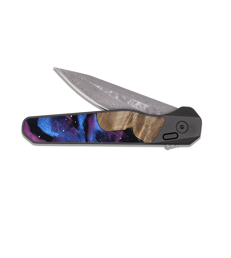 EDC Dark Damascus Wood Pocket Knife - Claud (Cosmos, 808257)