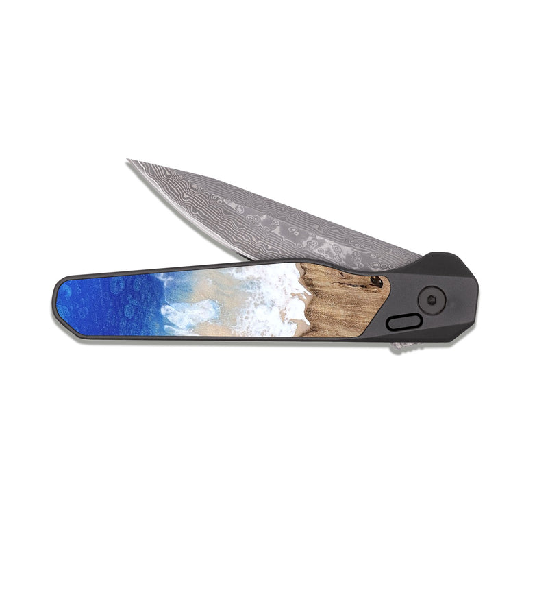 EDC Dark Damascus Wood Pocket Knife - Freddy (Coastal, 808264)