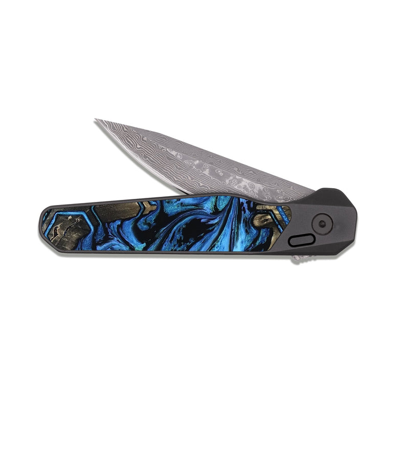 EDC Dark Damascus Wood Pocket Knife - Wilbert (Pattern, 808283)