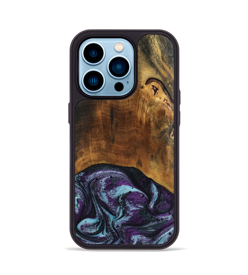 iPhone 14 Pro Wood Phone Case - Olaf (Purple, 808333)