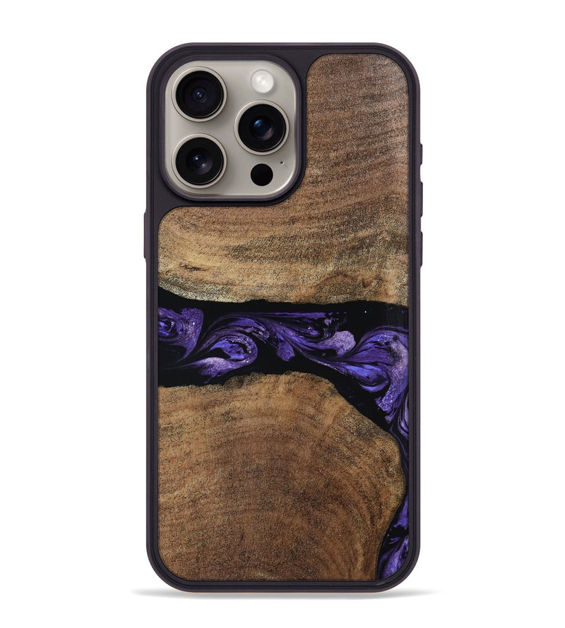iPhone 15 Pro Max Wood Phone Case - Amaia (Purple, 808334)