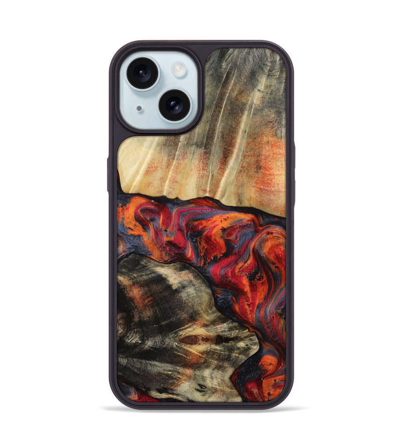 iPhone 15 Wood Phone Case - Daxton (Red, 808335)