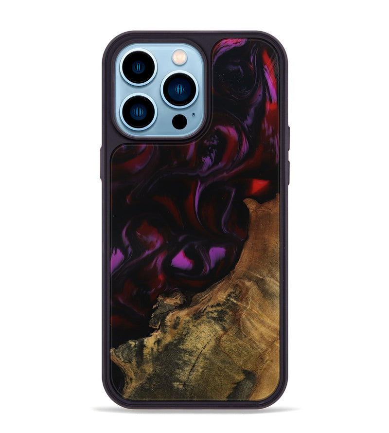 iPhone 14 Pro Max Wood Phone Case - Zane (Purple, 808336)