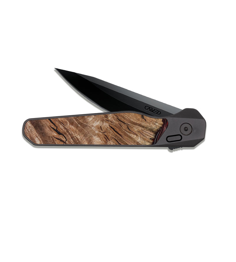 EDC Dark Slate Wood Pocket Knife - Cari (Red, 808340)